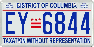 DC license plate EY6844