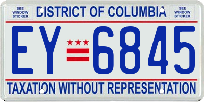 DC license plate EY6845