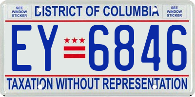 DC license plate EY6846