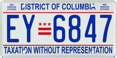 DC license plate EY6847