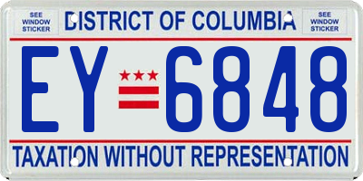 DC license plate EY6848