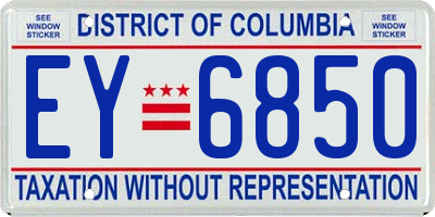 DC license plate EY6850