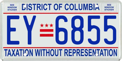 DC license plate EY6855