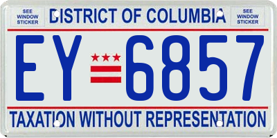 DC license plate EY6857