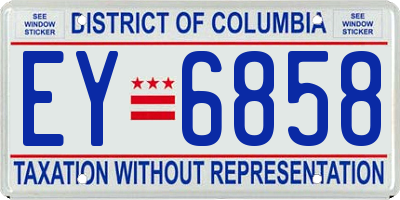 DC license plate EY6858