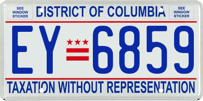 DC license plate EY6859