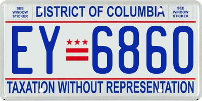 DC license plate EY6860