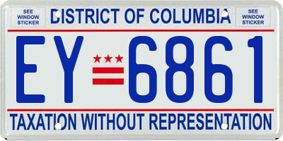 DC license plate EY6861