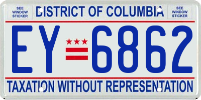 DC license plate EY6862