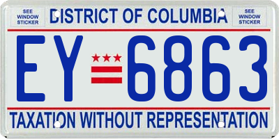 DC license plate EY6863