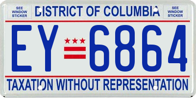 DC license plate EY6864