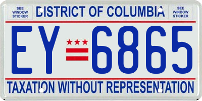 DC license plate EY6865