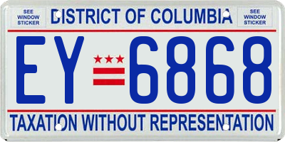 DC license plate EY6868