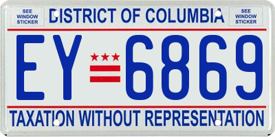 DC license plate EY6869