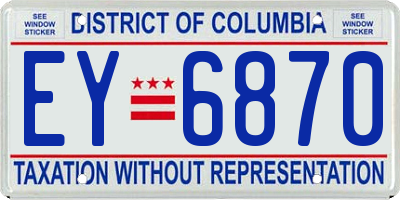 DC license plate EY6870