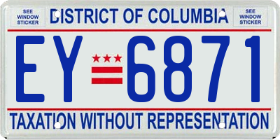 DC license plate EY6871