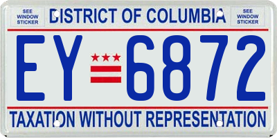 DC license plate EY6872