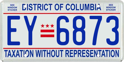 DC license plate EY6873