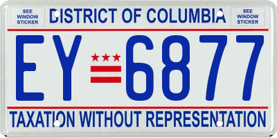 DC license plate EY6877