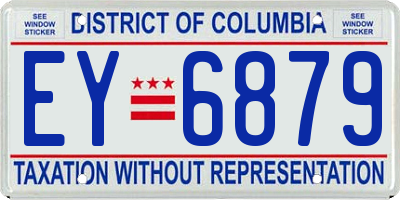 DC license plate EY6879