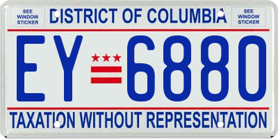 DC license plate EY6880