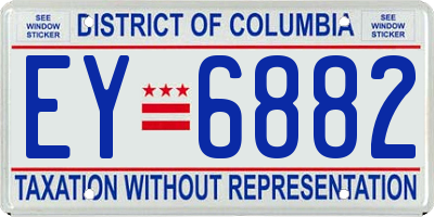 DC license plate EY6882