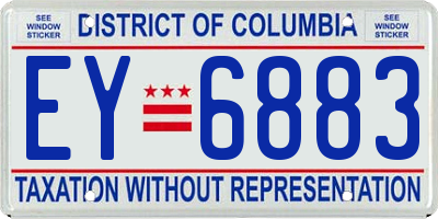 DC license plate EY6883