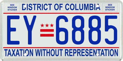 DC license plate EY6885