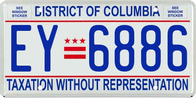 DC license plate EY6886