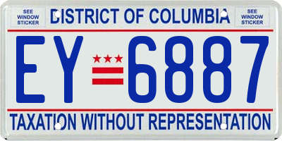 DC license plate EY6887