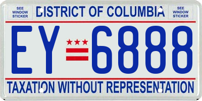 DC license plate EY6888