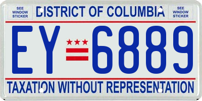 DC license plate EY6889