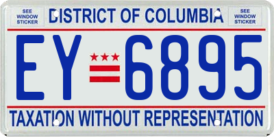 DC license plate EY6895