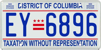 DC license plate EY6896