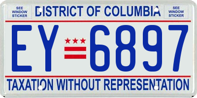 DC license plate EY6897