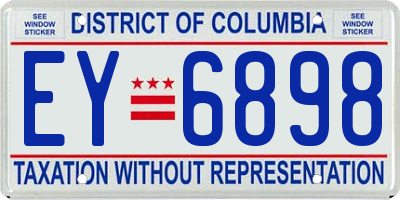 DC license plate EY6898