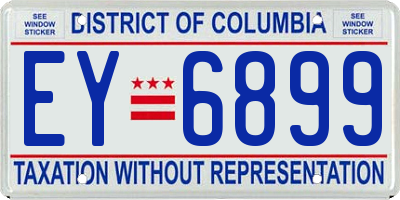 DC license plate EY6899