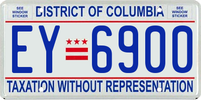 DC license plate EY6900