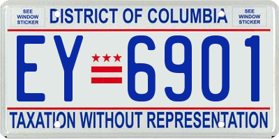 DC license plate EY6901