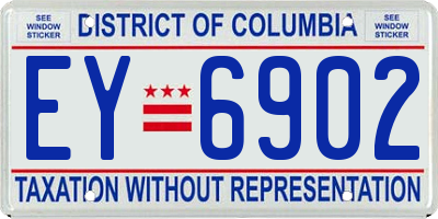 DC license plate EY6902