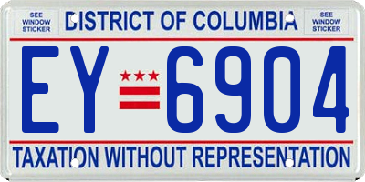 DC license plate EY6904