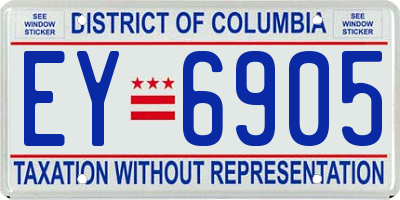 DC license plate EY6905