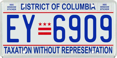 DC license plate EY6909