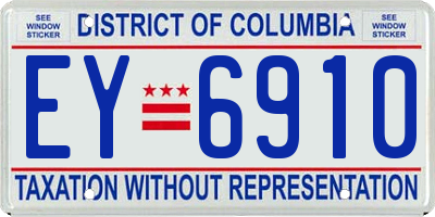 DC license plate EY6910