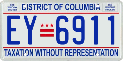 DC license plate EY6911