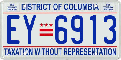 DC license plate EY6913