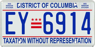 DC license plate EY6914