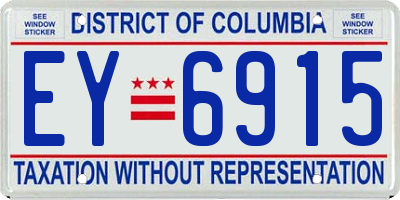 DC license plate EY6915