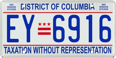 DC license plate EY6916