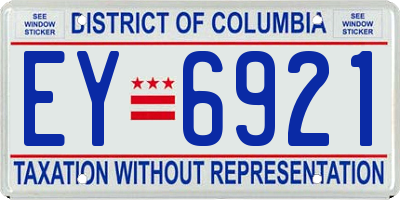 DC license plate EY6921